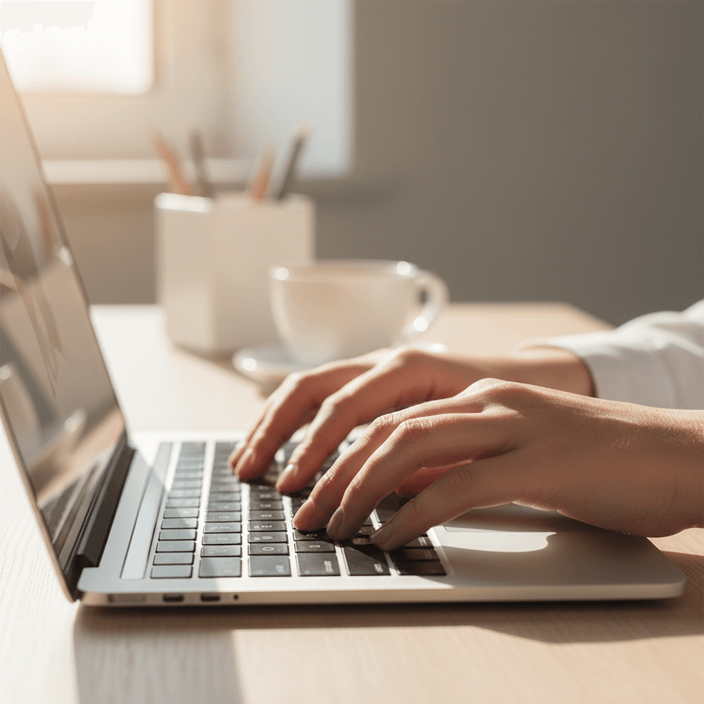 Person troubleshooting printer issues at desk