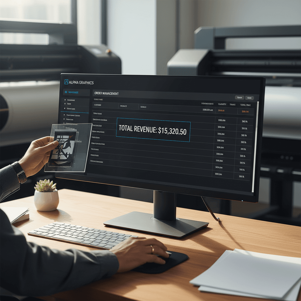 Person reviewing printer help guide with computer support documentation